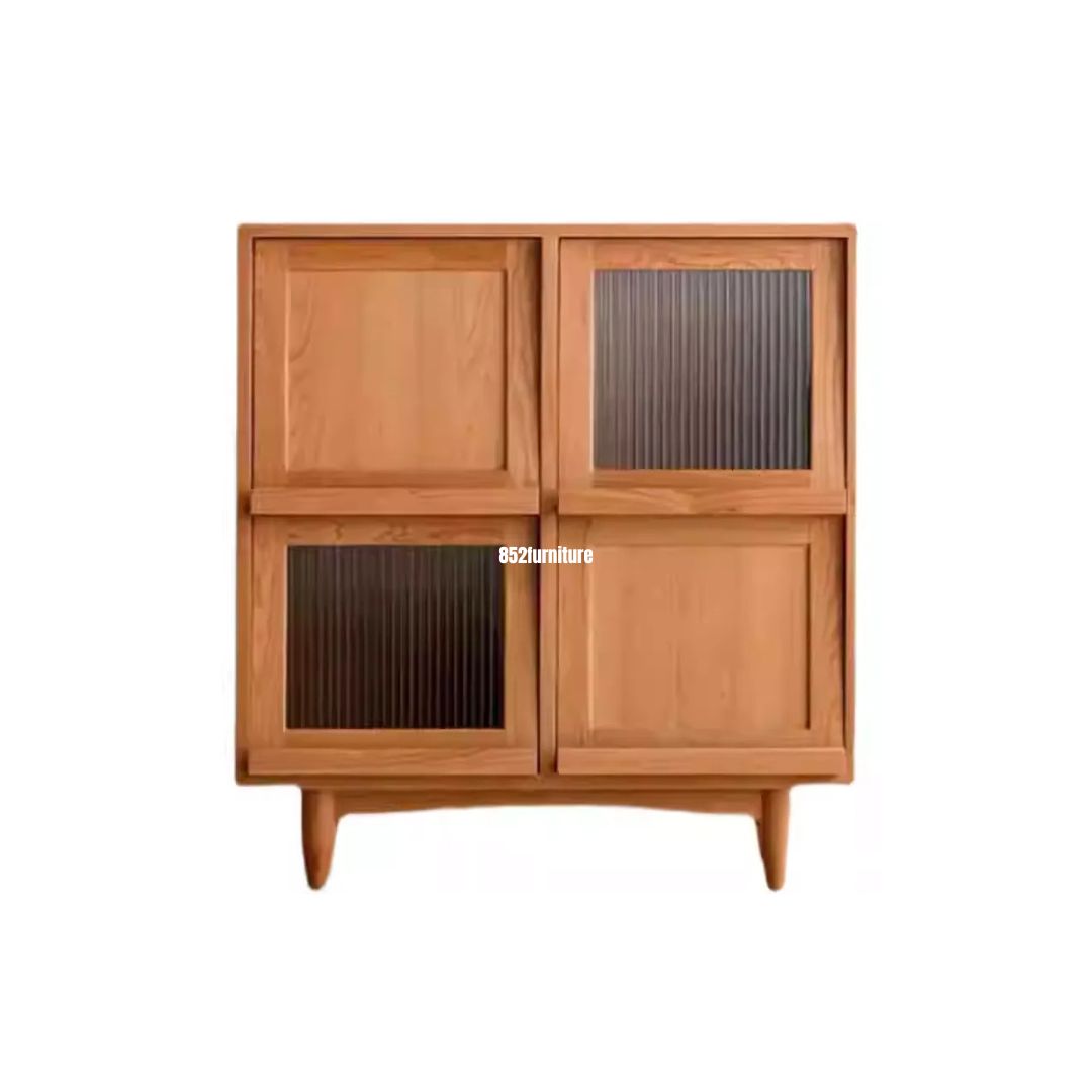 (包送貨安裝 | Delivery and Assembly Included) A562日式長虹玻璃書櫃 (Reeded glass bookcase)