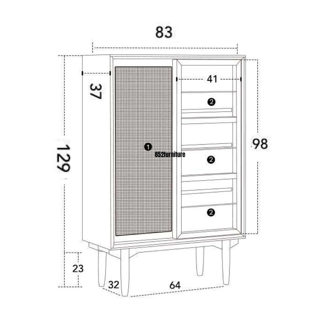 (包送貨安裝 | Delivery and Assembly Included) A564藤面書櫃 (Rattan Bookshelf)