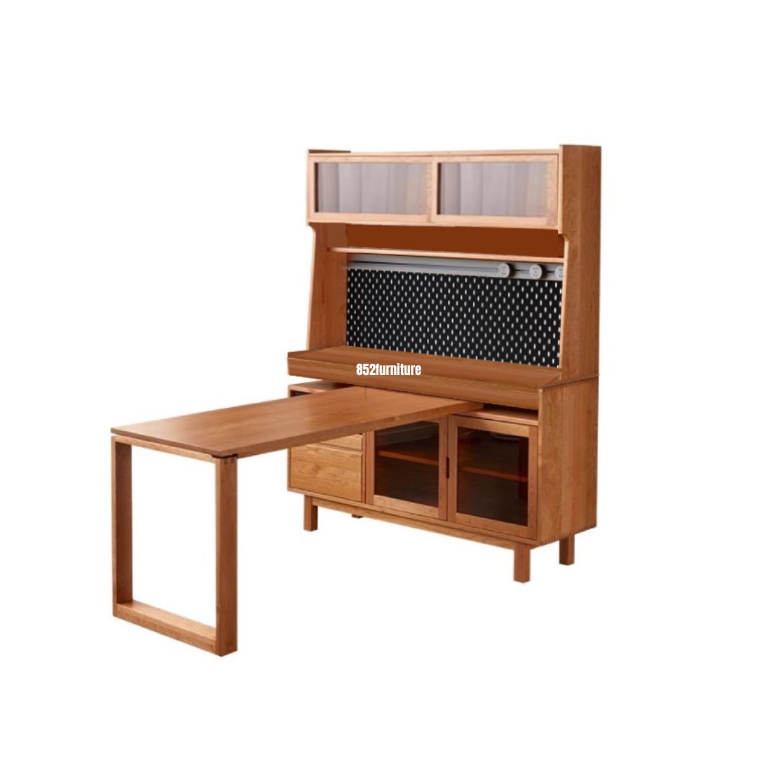 (包送貨安裝 | Delivery and Assembly Included) A566 內嵌旋轉餐桌日式餐邊櫃 (Built-in Rotatable Dining Table Sideboard)