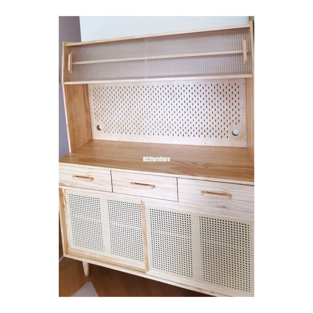 (包送貨安裝 | Delivery and Assembly Included) A561 藤織面餐邊櫃 (Rattan Dining sideboard)