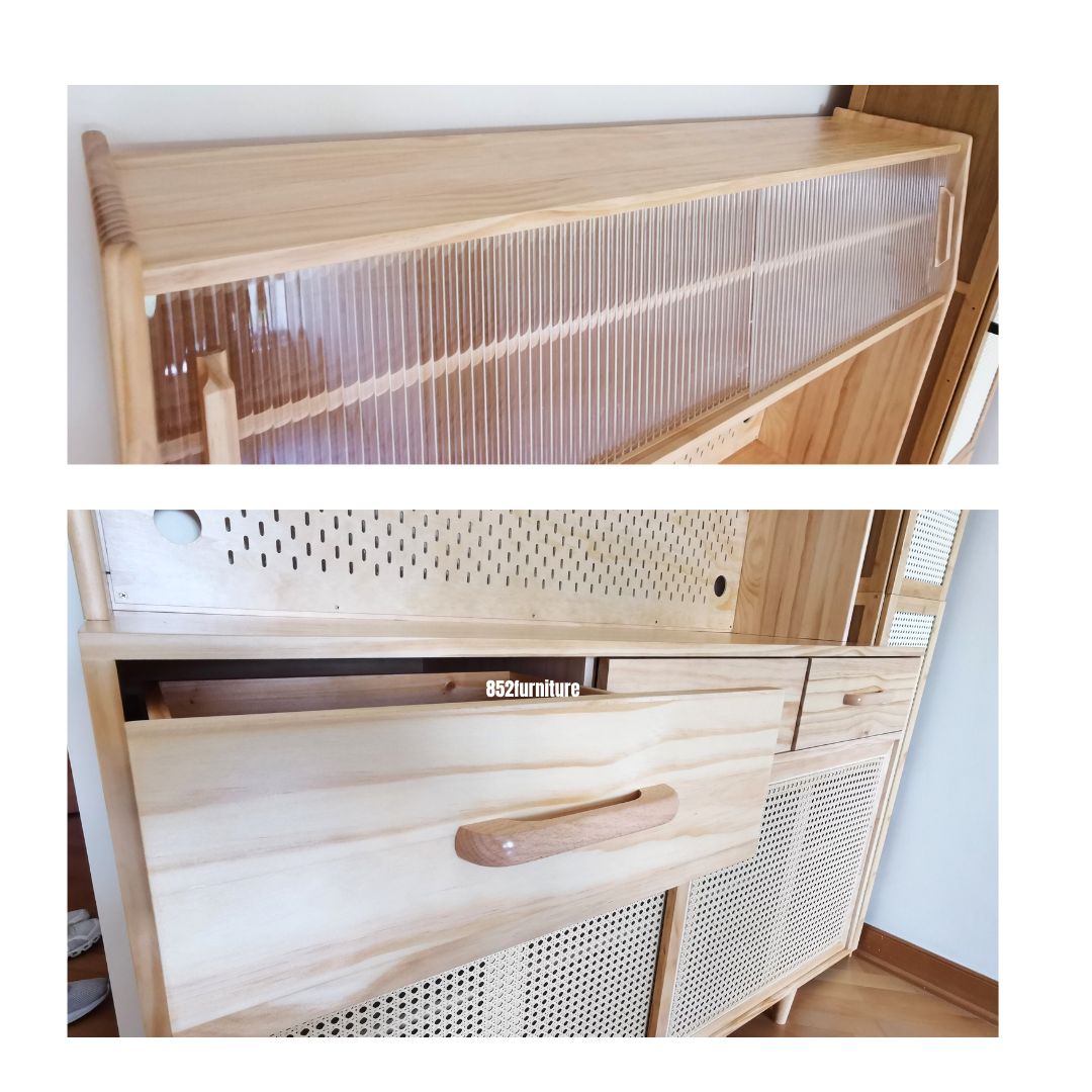 (包送貨安裝 | Delivery and Assembly Included) A561 藤織面餐邊櫃 (Rattan Dining sideboard)