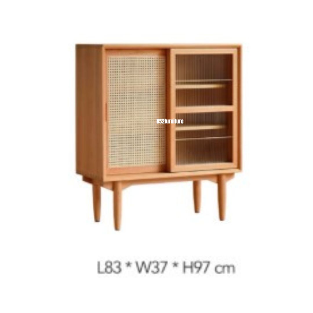 (包送貨安裝 | Delivery and Assembly Included) A581藤織門餐邊櫃(rattan dining sideboard)