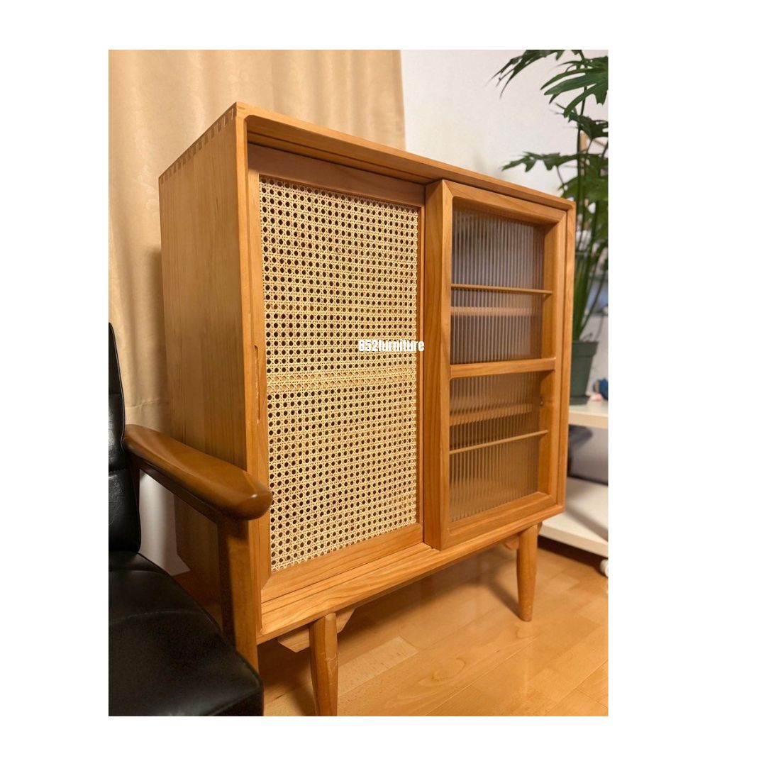 (包送貨安裝 | Delivery and Assembly Included) A581藤織門餐邊櫃(rattan dining sideboard)