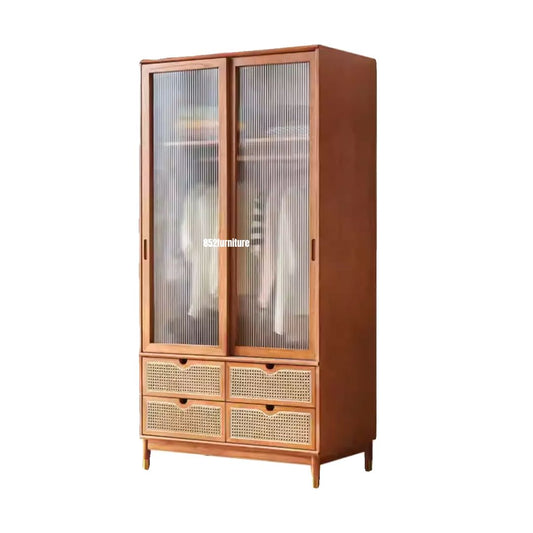 (包送貨安裝 | Delivery and Assembly Included) A582 長虹玻璃衣櫃 (Reeded Glass Wardrobe)