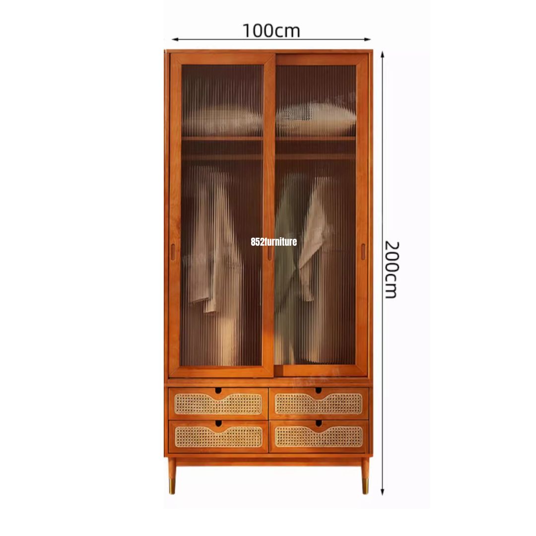 (包送貨安裝 | Delivery and Assembly Included) A582 長虹玻璃衣櫃 (Reeded Glass Wardrobe)