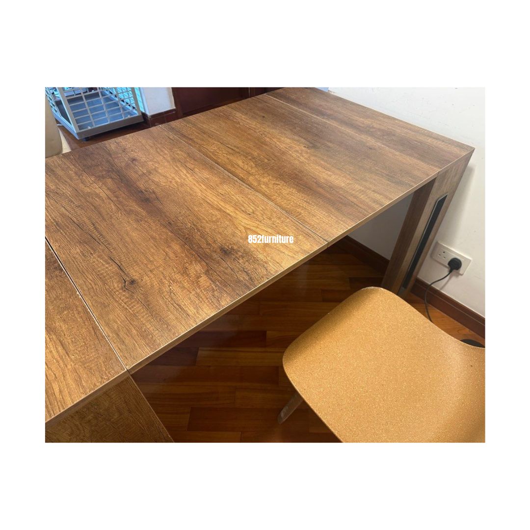 (包送貨安裝 | Delivery and Assembly Included) A397 實木申縮餐桌 (Wooden extendable dining table)