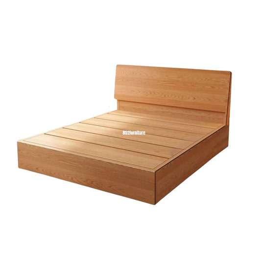(包送貨安裝 | Delivery and Assembly Included) A584油壓木大床 (wooden hydraulic press bed frame)