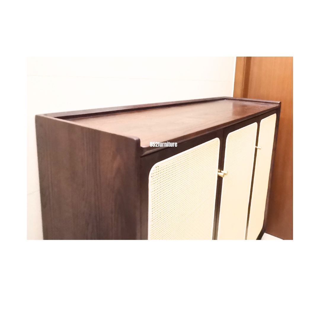 (包送貨安裝 | Delivery and Assembly Included) A586藤織面三門鞋櫃 (rattan shoe cabinet)