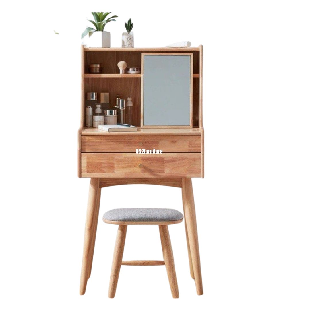 (包送貨安裝 | Delivery and Assembly Included) A590橡膠木梳妝台(不連椅, Dressing Table, No Chair)