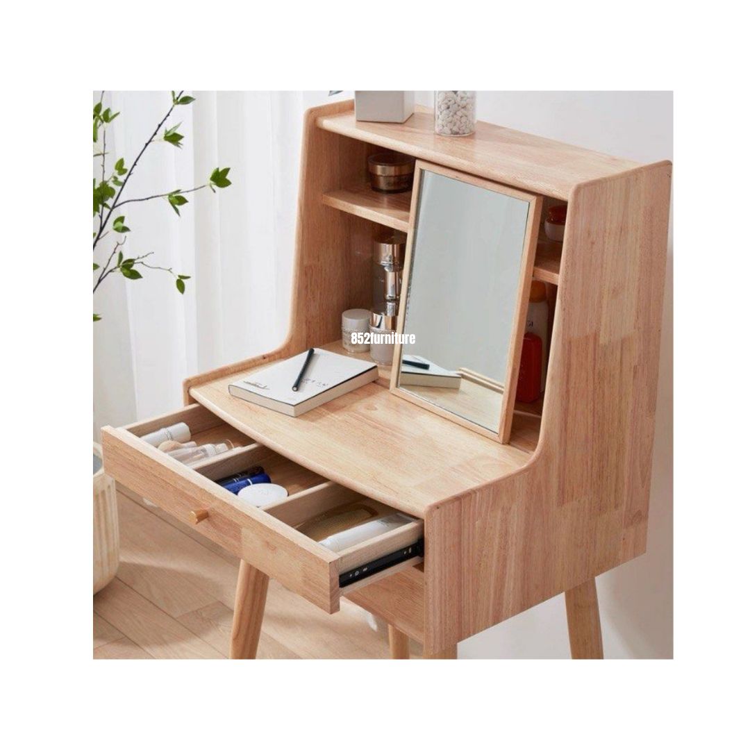 (包送貨安裝 | Delivery and Assembly Included) A590橡膠木梳妝台(不連椅, Dressing Table, No Chair)