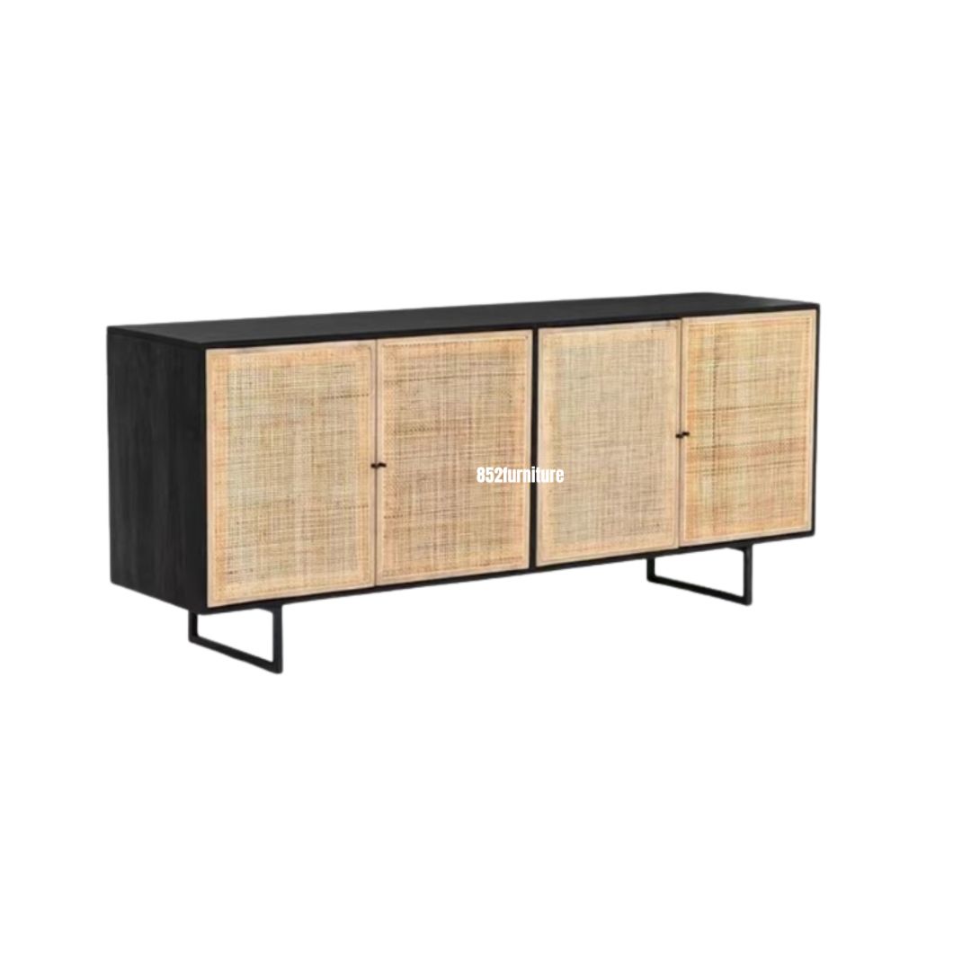 (包送貨安裝 | Delivery and Assembly Included) A301日式藤面餐邊櫃 (Rattan Sideboard)