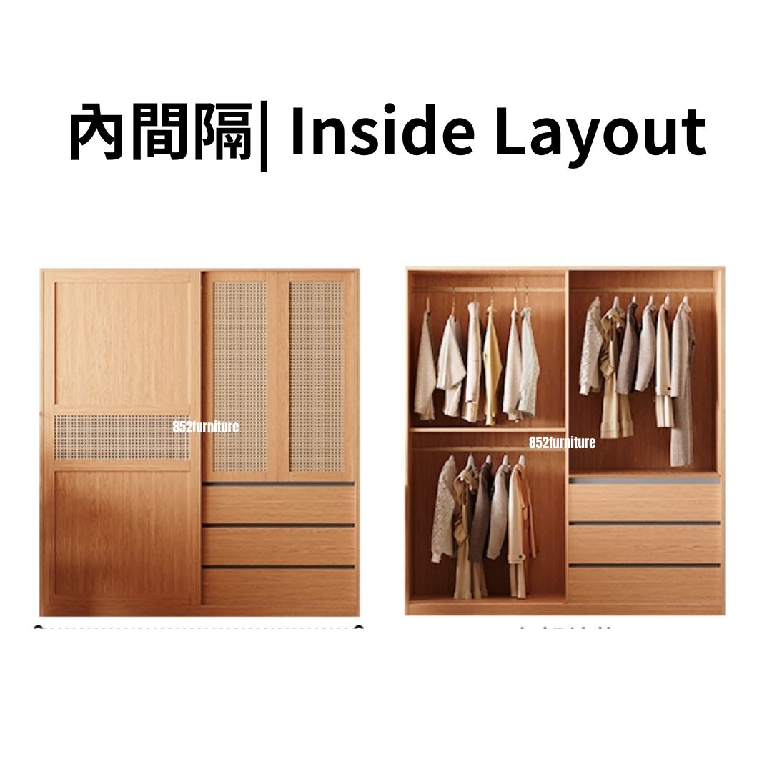 (包送貨安裝 | Delivery and Assembly Included) A605 趟門衣櫃 (Wooden sliding door wardrobe)