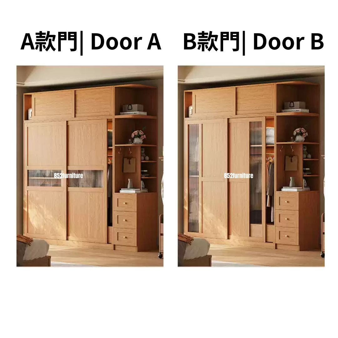 (包送貨安裝 | Delivery and Assembly Included) A606 趟門衣櫃 (Wooden sliding door wardrobe)