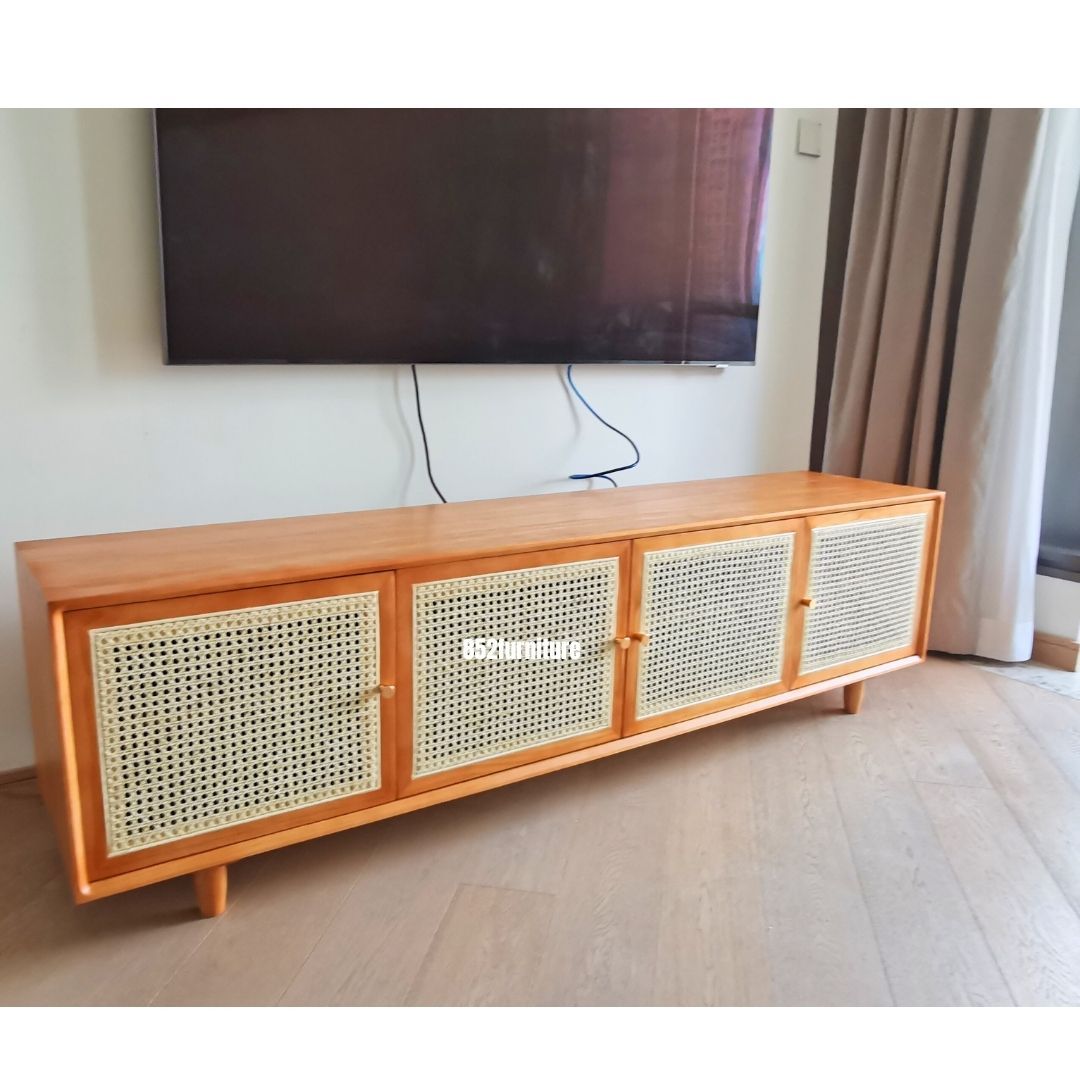(包送貨安裝 | Delivery and Assembly Included) A009 日式藤面電視櫃 (rattan tv cabinet)