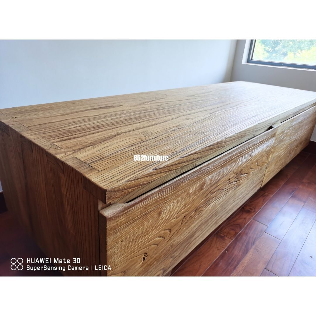 (包送貨安裝 | Delivery and Assembly Included) A257老榆木電視櫃 (Elm Tv Cabinet)