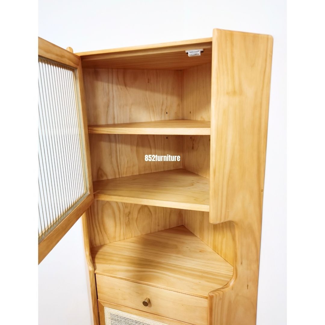 (包送貨安裝 | Delivery and Assembly Included)A080藤面轉角櫃 (Rattan Corner Cabinet)