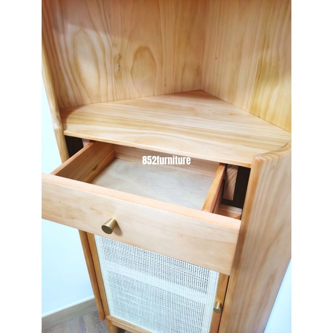 (包送貨安裝 | Delivery and Assembly Included)A080藤面轉角櫃 (Rattan Corner Cabinet)