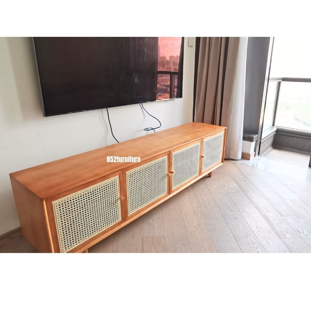 (包送貨安裝 | Delivery and Assembly Included) A009 日式藤面電視櫃 (rattan tv cabinet)