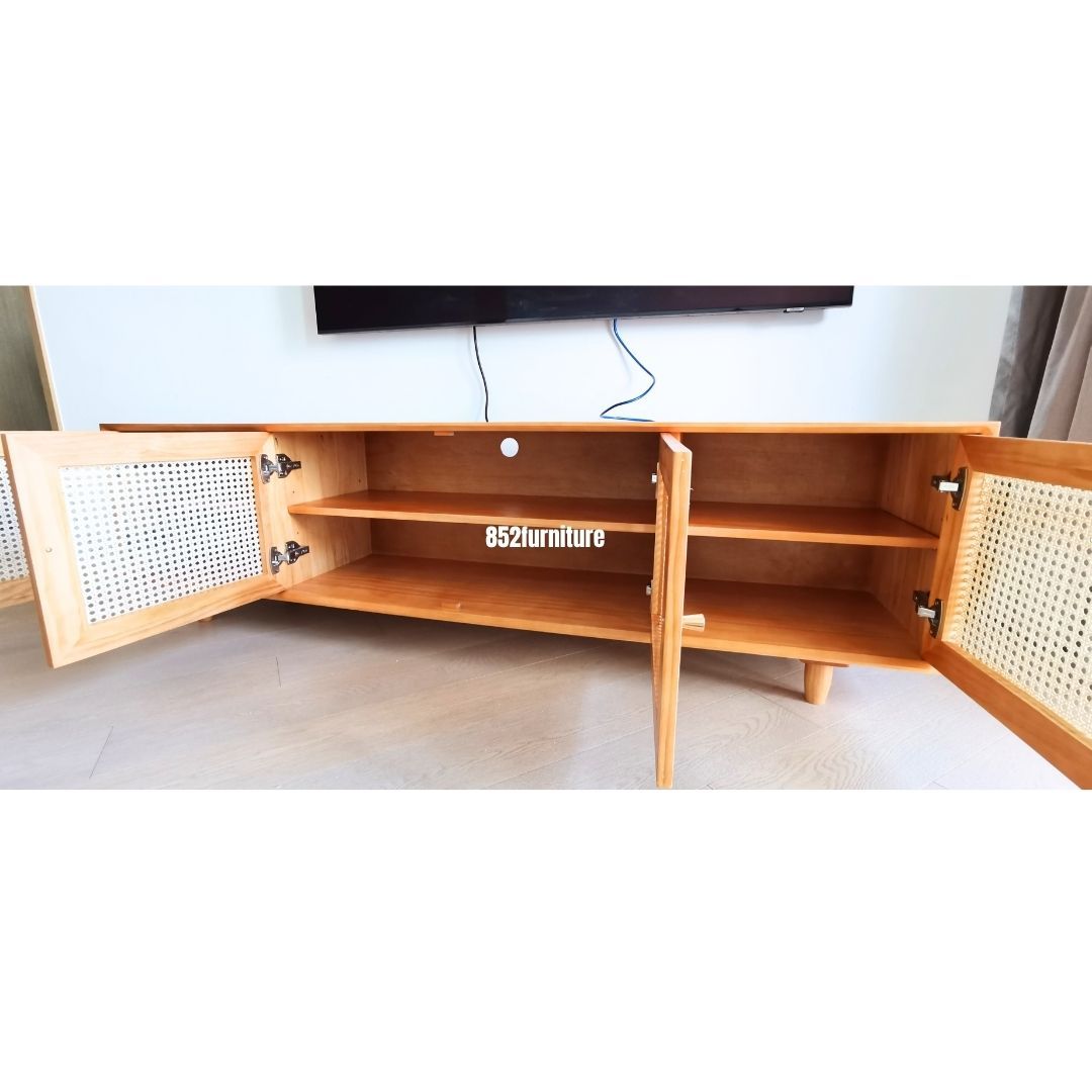(包送貨安裝 | Delivery and Assembly Included) A009 日式藤面電視櫃 (rattan tv cabinet)