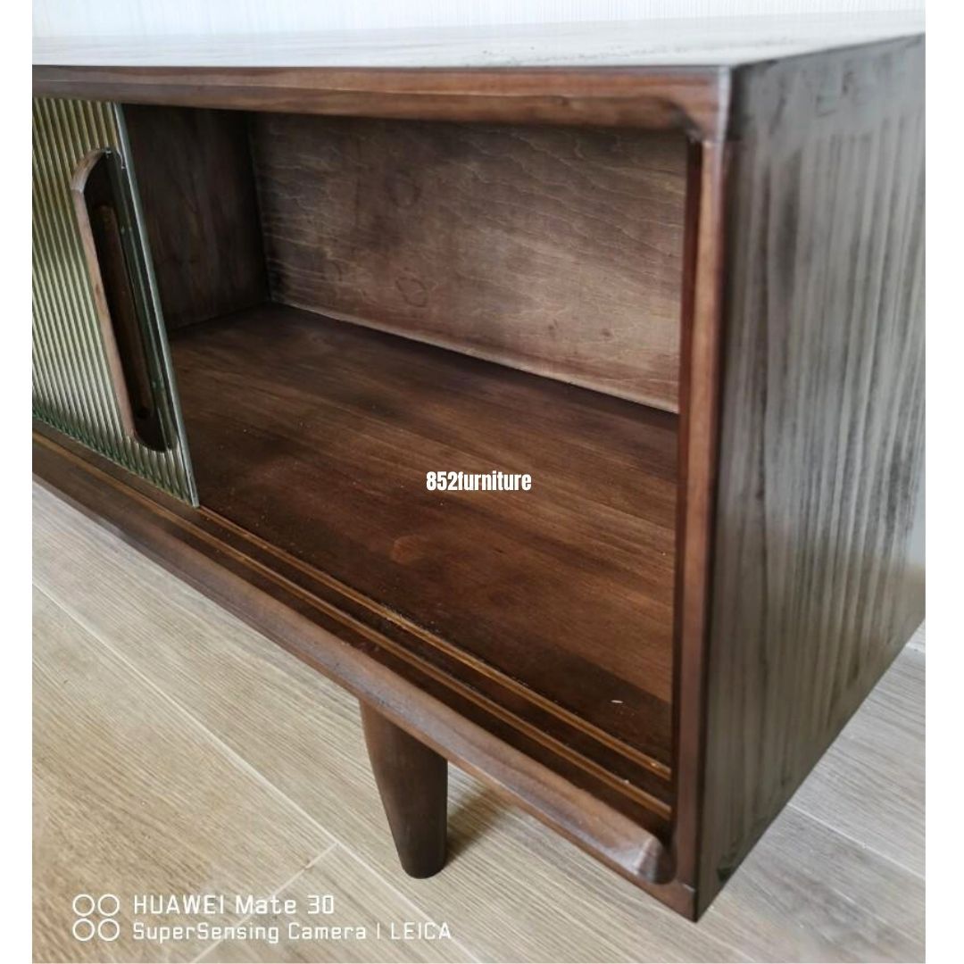 (包送貨安裝 | Delivery and Assembly Included) A256長虹玻璃電視櫃 (Reeded Glass Tv Cabinet)