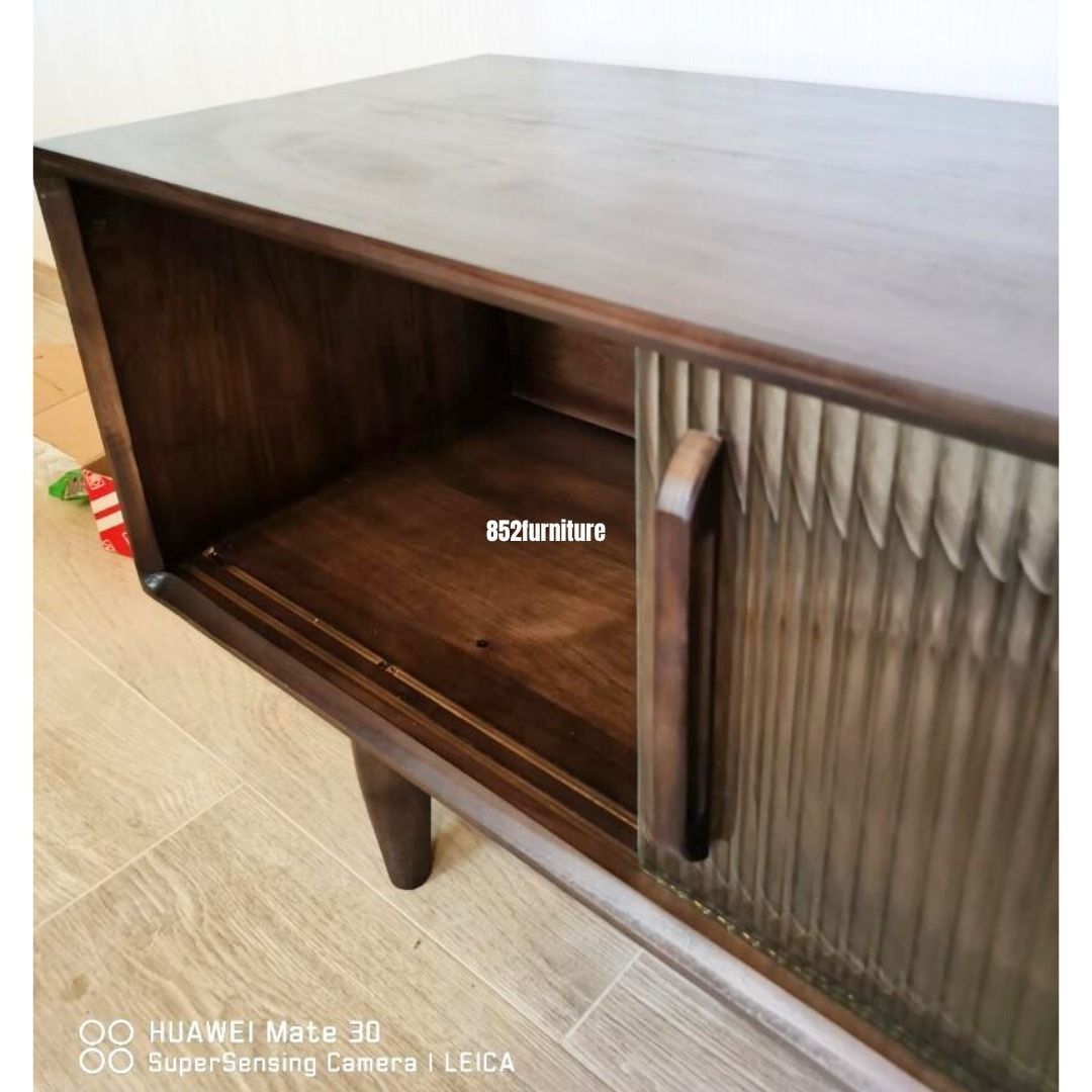 (包送貨安裝 | Delivery and Assembly Included) A256長虹玻璃電視櫃 (Reeded Glass Tv Cabinet)