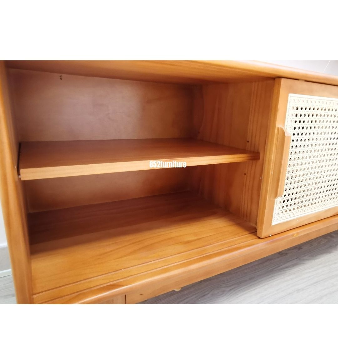 (包送貨安裝 | Delivery and Assembly Included)  A202藤面日式電視櫃(Rattan Tv Cabinet)