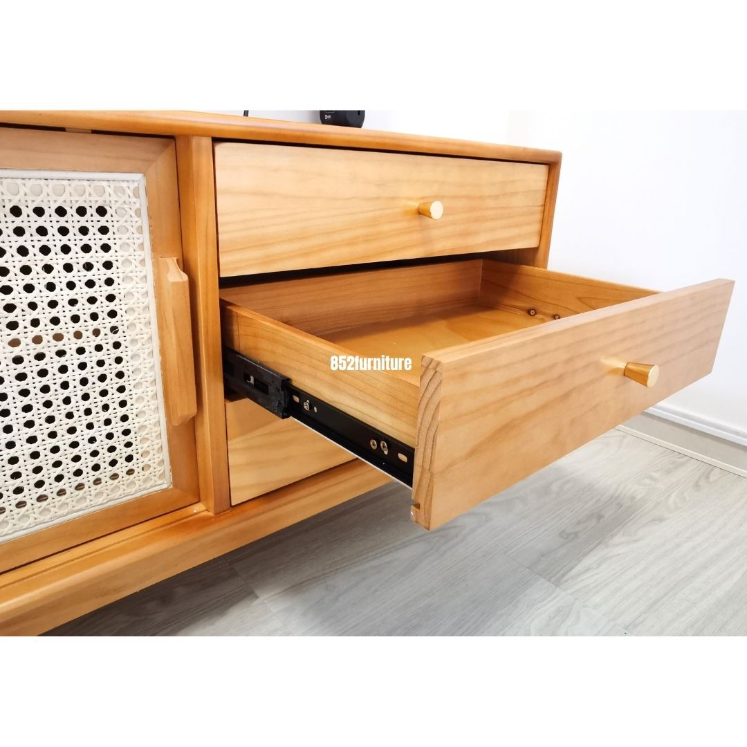 (包送貨安裝 | Delivery and Assembly Included)  A202藤面日式電視櫃(Rattan Tv Cabinet)