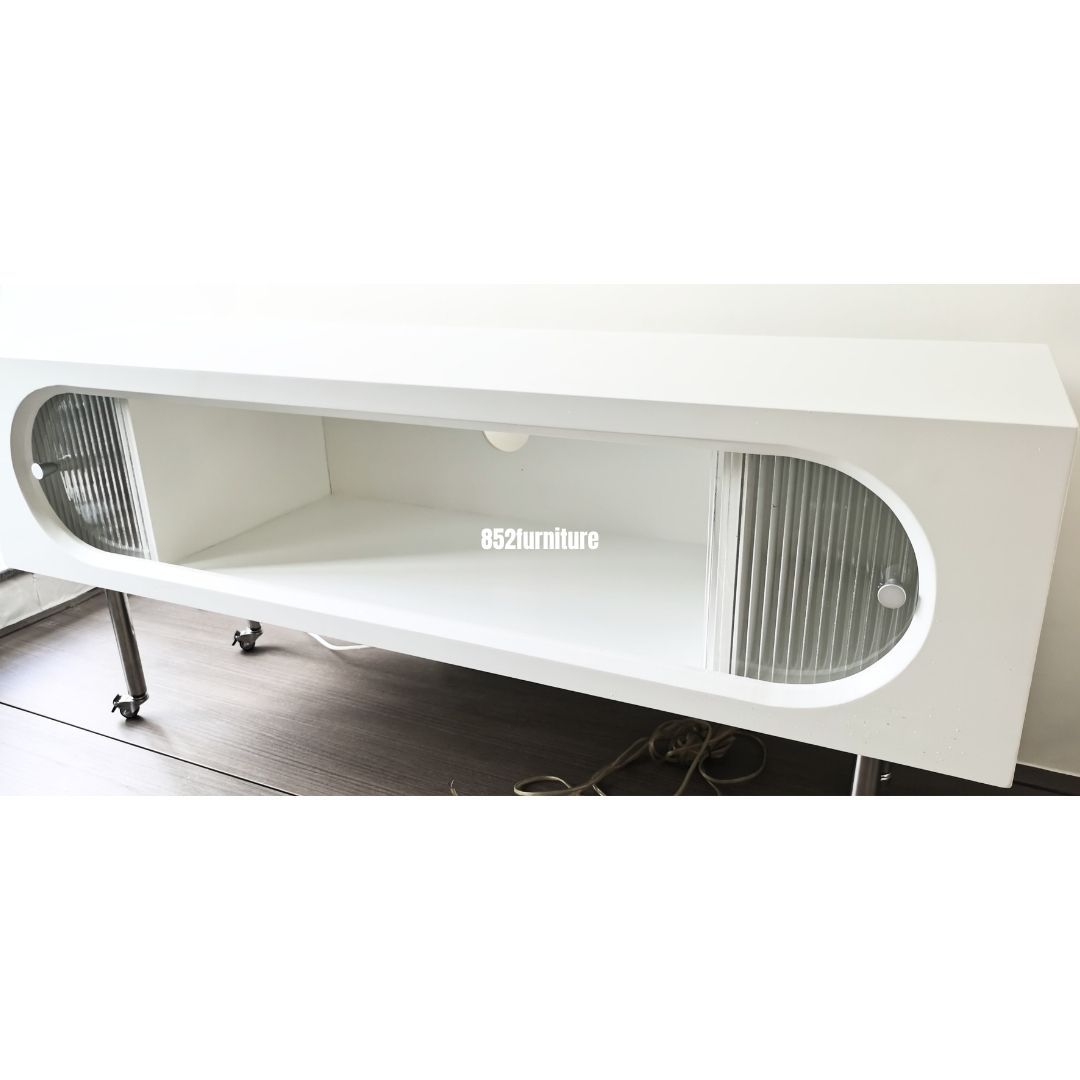 (包送貨安裝 | Delivery and Assembly Included)  A191复古玻璃電視櫃 (Retro tv cabinet)