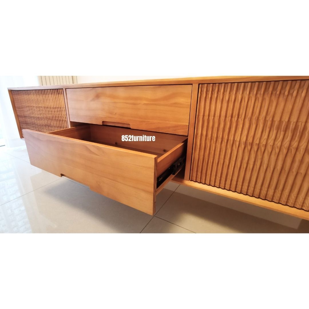 (包送貨安裝 | Delivery and Assembly Included) A218實木趟門電視櫃 (solid wood tv cabinet)