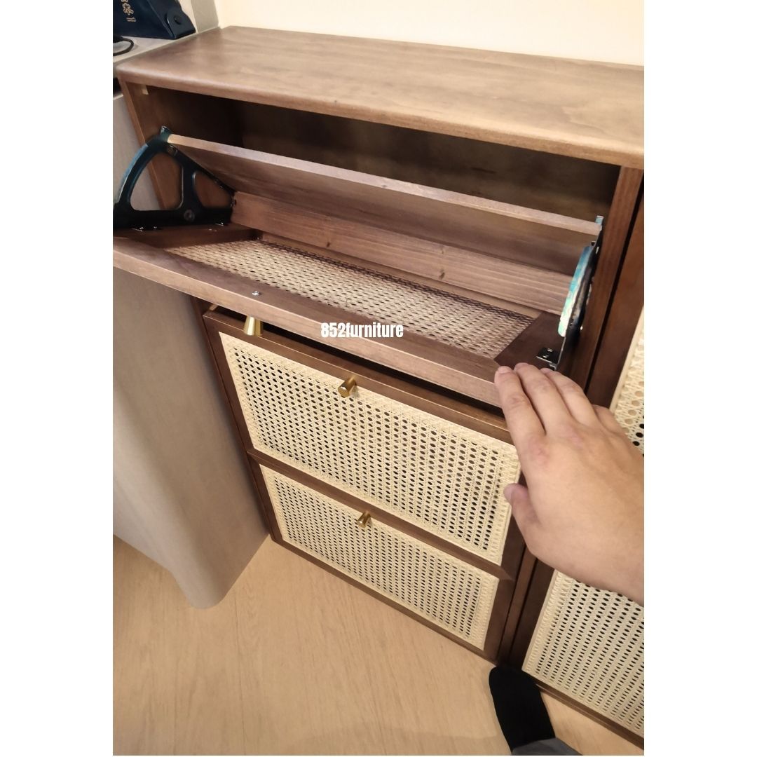 (包送貨安裝 | Delivery and Assembly Included) A155日式藤面鞋櫃(Rattan shoe cabinet)