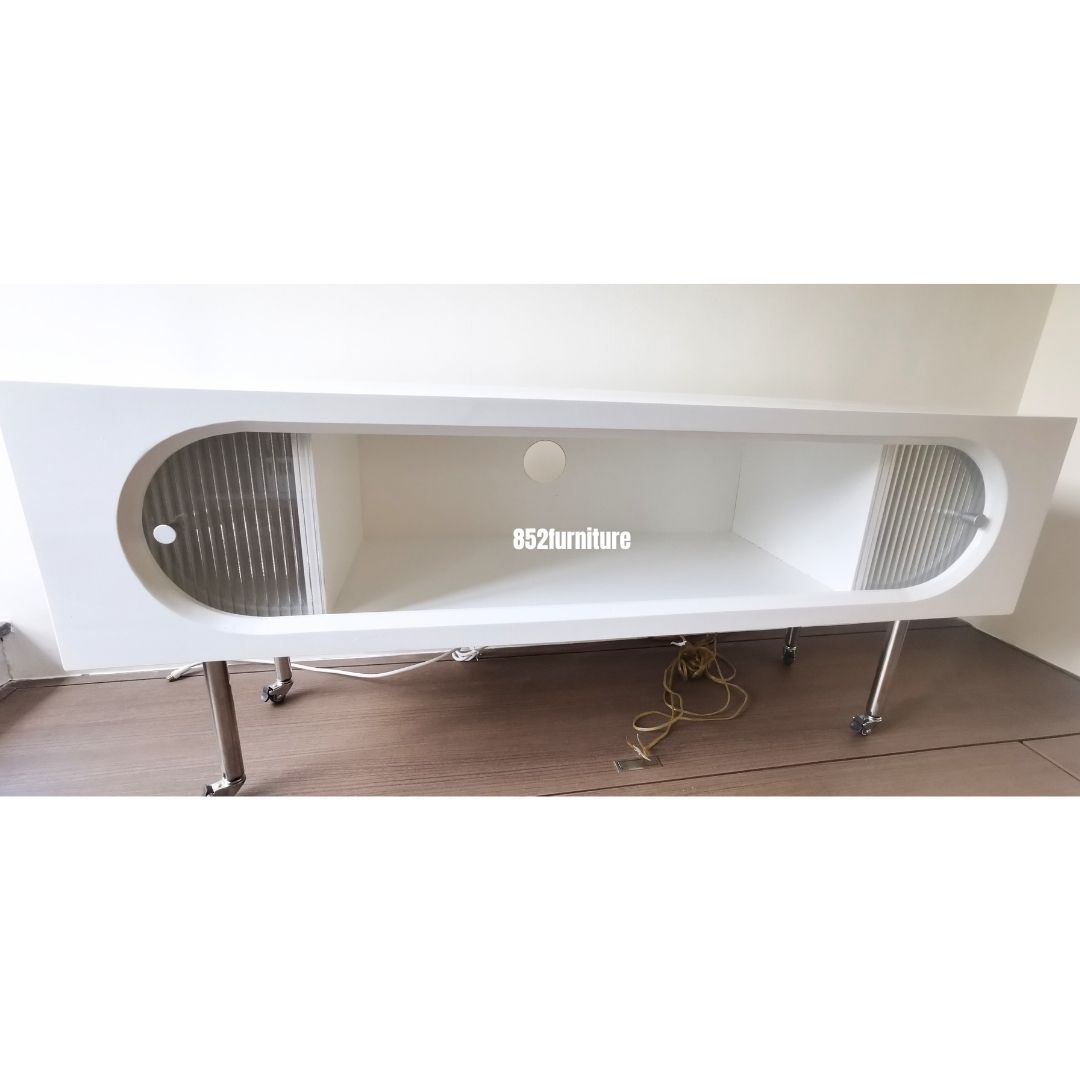 (包送貨安裝 | Delivery and Assembly Included)  A191复古玻璃電視櫃 (Retro tv cabinet)