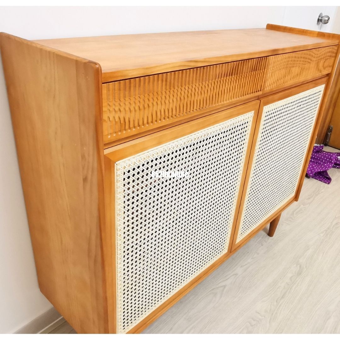(包送貨安裝 | Delivery and Assembly Included)  A225 日式藤面簡約鞋櫃 (Rattan shoe cabinet)