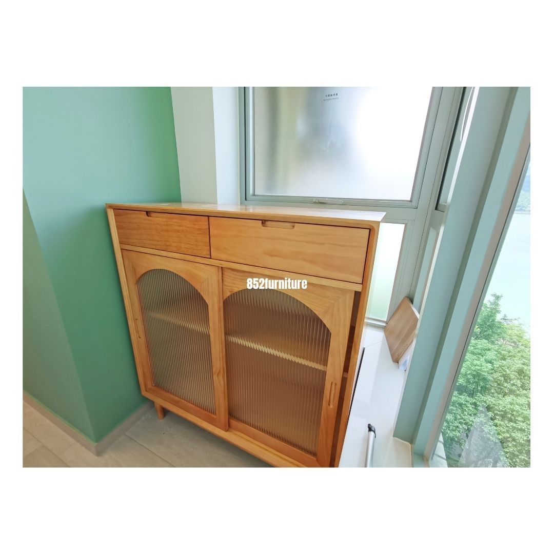 (包送貨安裝 | Delivery and Assembly Included)  A074長虹玻璃餐邊櫃 (Wooden sideboard)