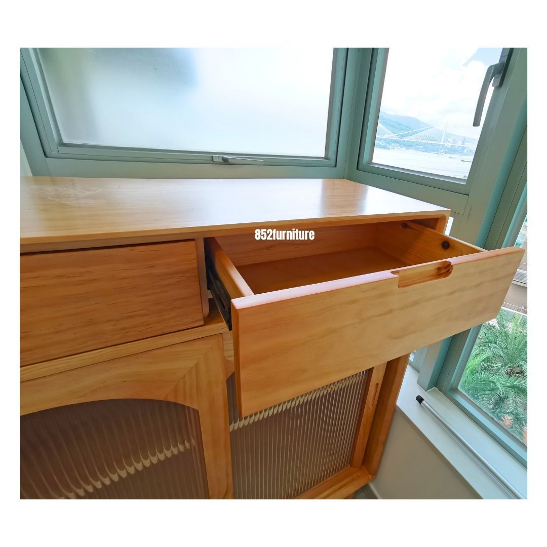 (包送貨安裝 | Delivery and Assembly Included)  A074長虹玻璃餐邊櫃 (Wooden sideboard)