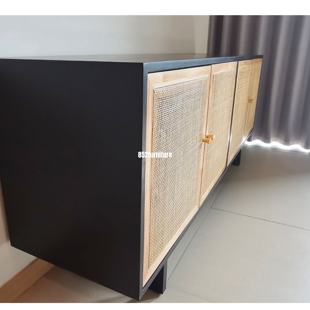 (包送貨安裝 | Delivery and Assembly Included) A301日式藤面餐邊櫃 (Rattan Sideboard)