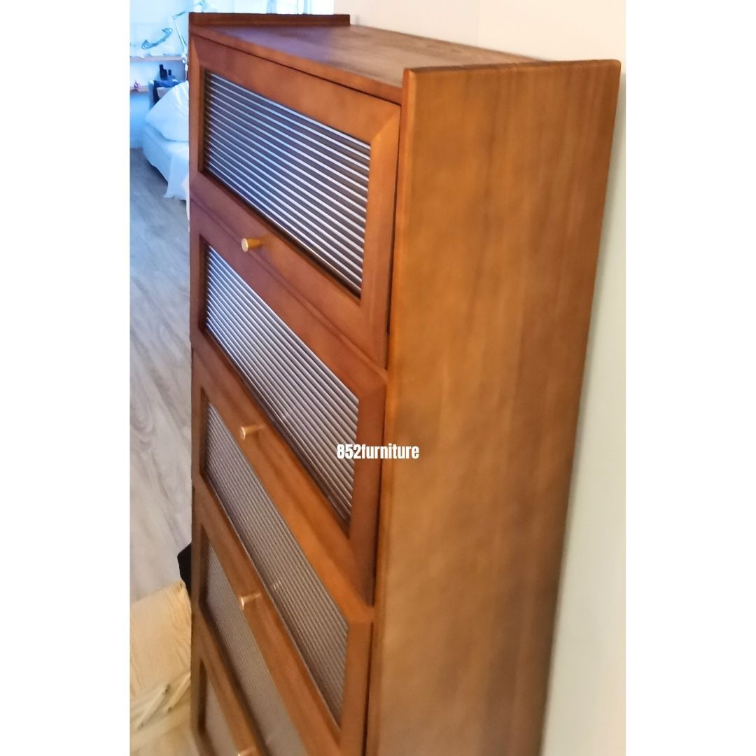 (包送裝安裝 | delivery and assembly included) A149長虹玻璃餐櫃 (Reeded Glass Sideboard)