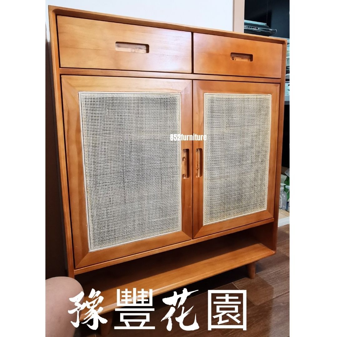 (包送貨安裝 | Delivery and Assembly Included) A121 日式藤織面鞋櫃 (rattan shoe cabinet)