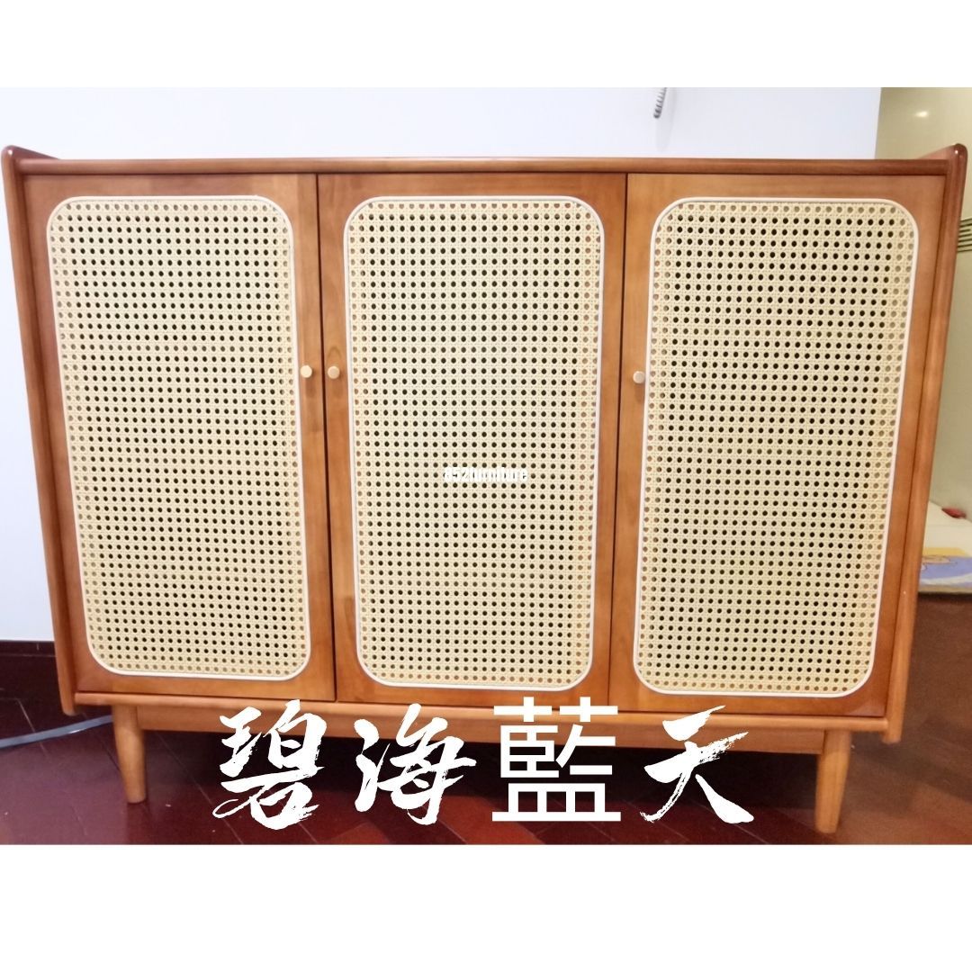 (包送貨安裝 | Delivery and Assembly Included) A194 日式藤織面躺門鞋櫃 (Rattan shoe cabinet)