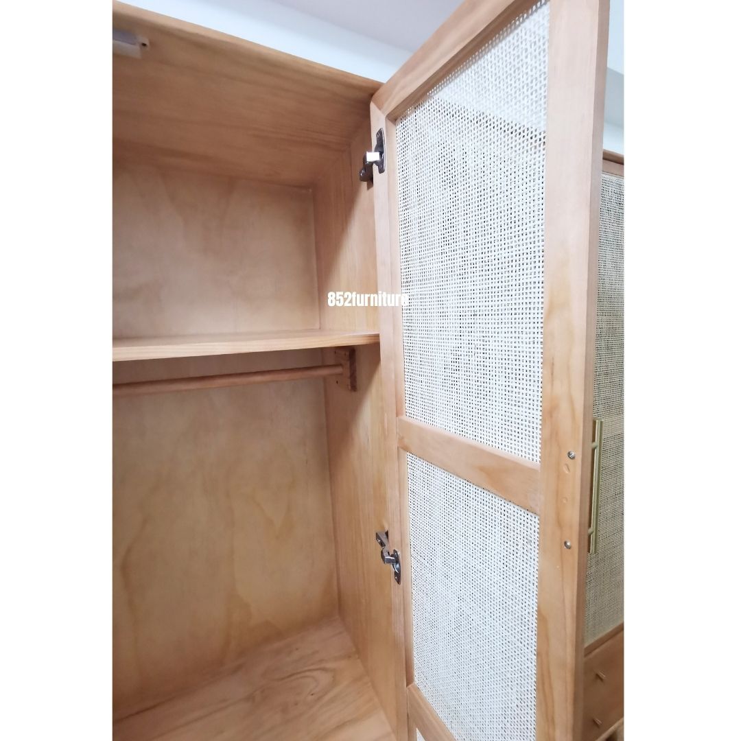 (包送貨安裝 | Delivery and Assembly Included) A259 藤面衣櫃 (Rattan Wardrobe)