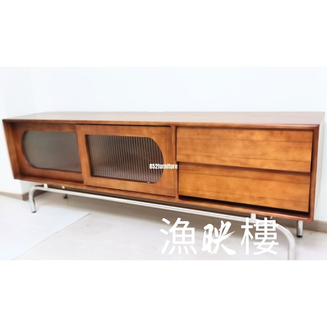 (包送貨安裝 | Delivery and Assembly Included)   A174日式玻璃電視櫃 (Wooden tv cabinet)