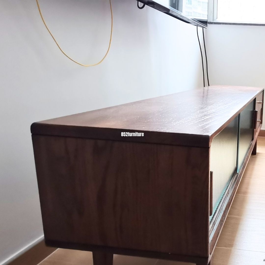 (包送貨安裝 | Delivery and Assembly Included) A002 日式長虹玻璃電視櫃 (tv cabinet)