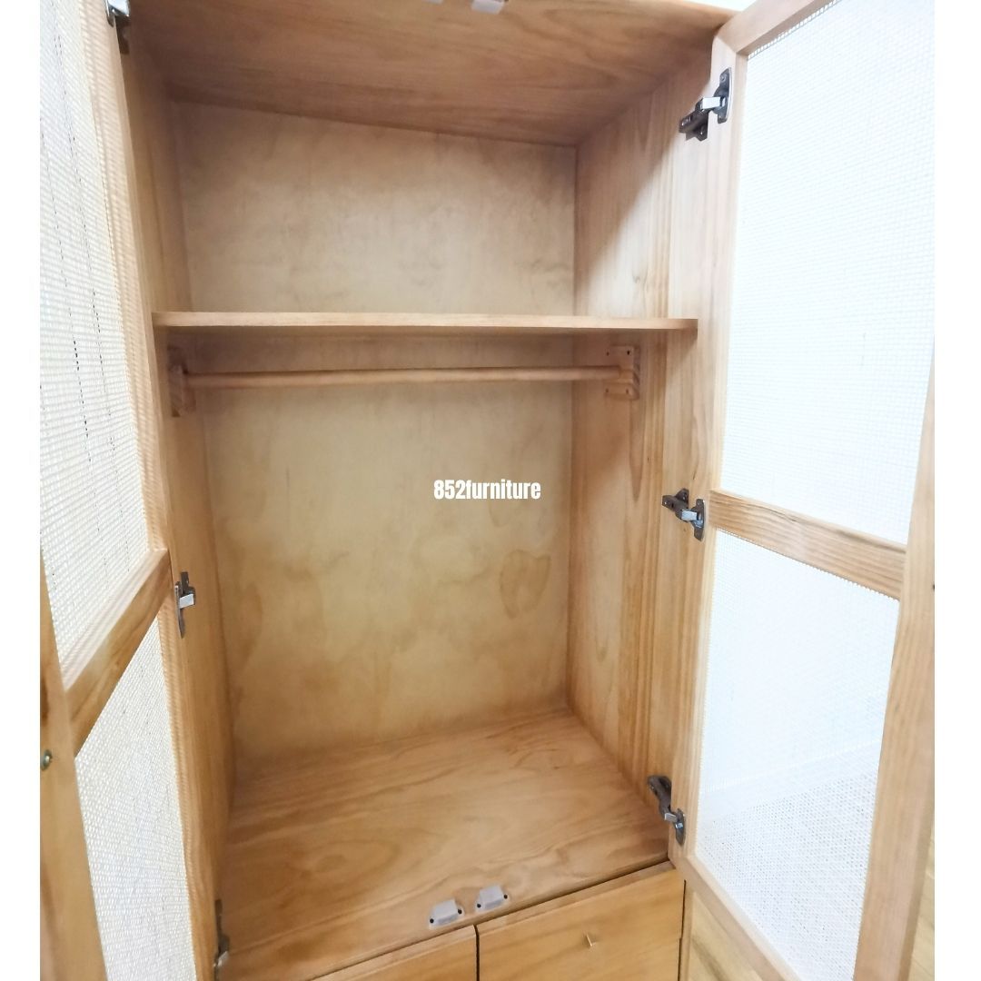 (包送貨安裝 | Delivery and Assembly Included) A258 藤面衣櫃 (Rattan Wardrobe)