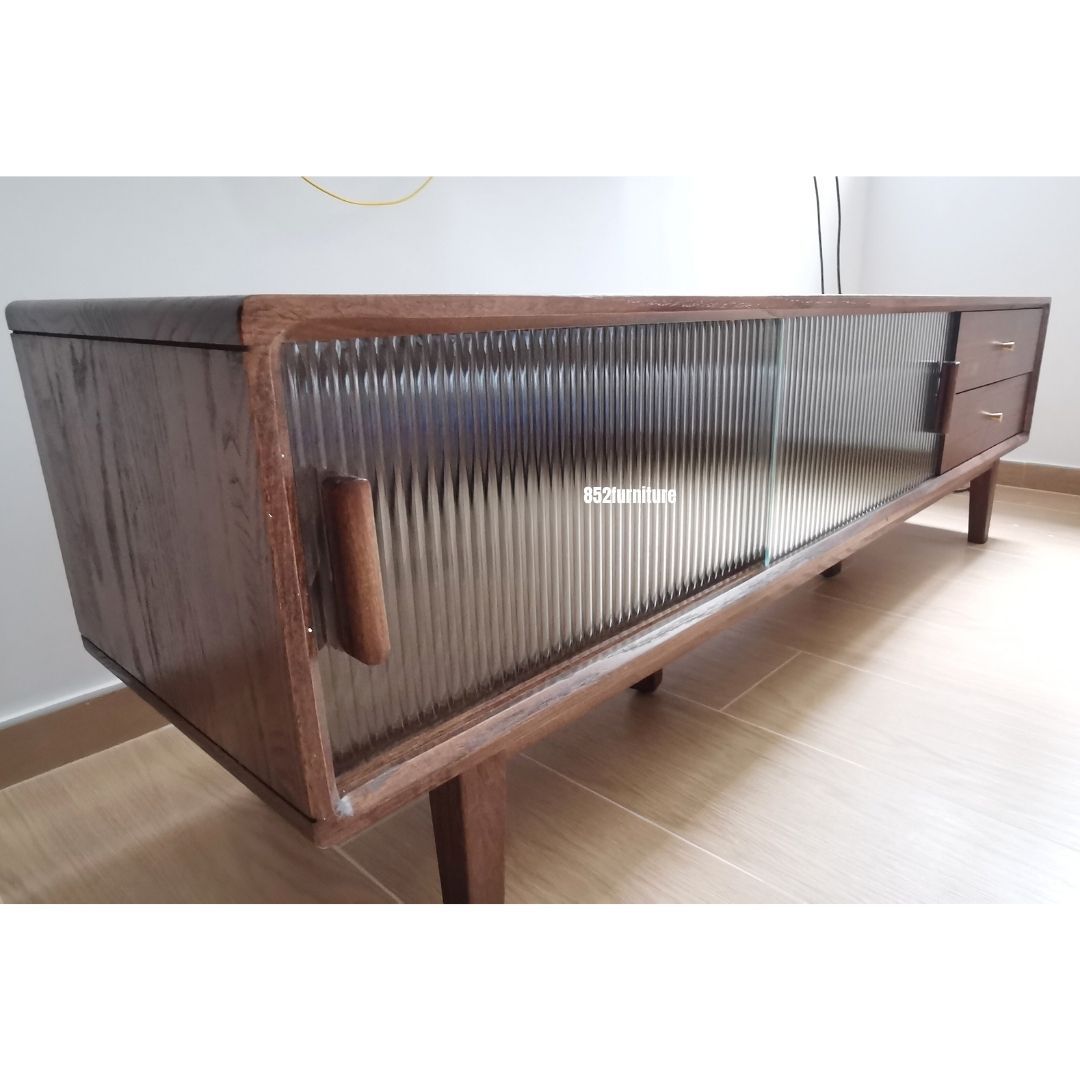 (包送貨安裝 | Delivery and Assembly Included) A002 日式長虹玻璃電視櫃 (tv cabinet)