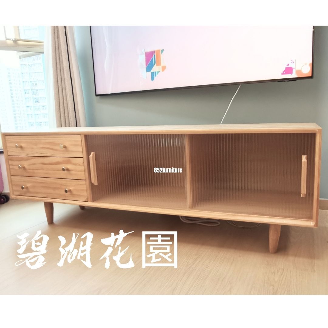 (包送貨安裝 | Delivery and Assembly Included)  A045日式玻璃電視櫃(tv cabinet)