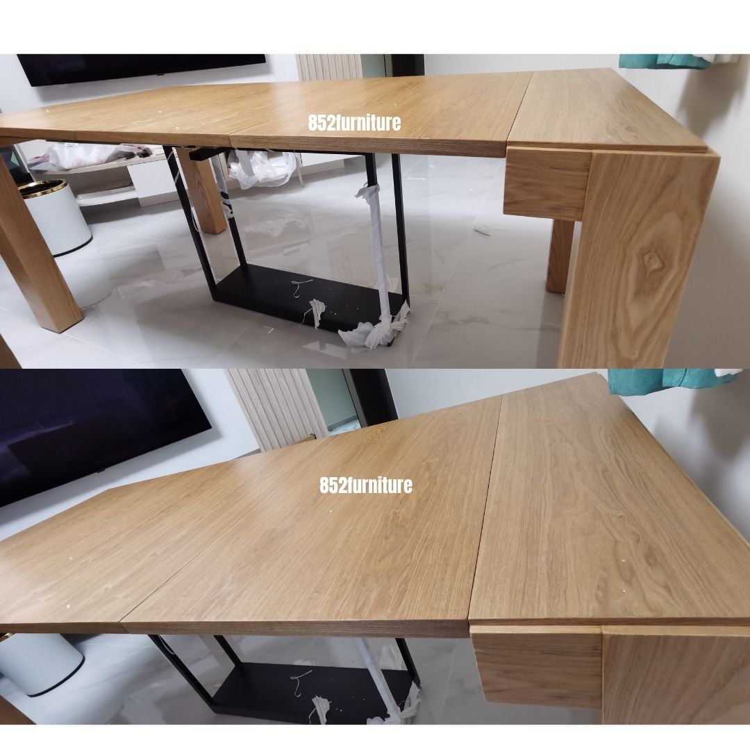 (包送貨安裝 | Delivery and Assembly Included) A397 實木申縮餐桌 (Wooden extendable dining table)
