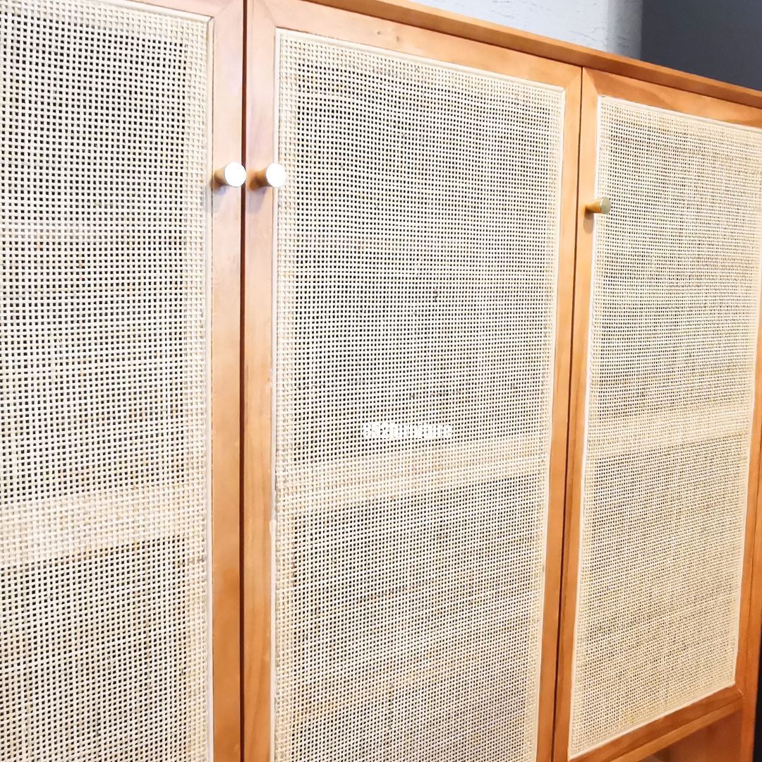 (包送貨安裝 | Delivery and Assembly Included)  A139 日式藤織面三門鞋櫃 (rattan shoe cabinet)
