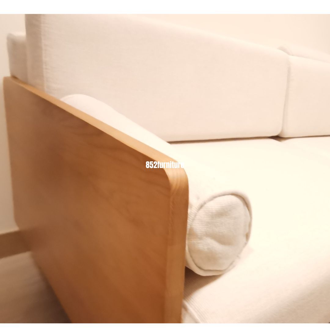 (包送貨安裝 | Delivery and Assembly Included) A263 日式木制布梳化(wooden fabric sofa)