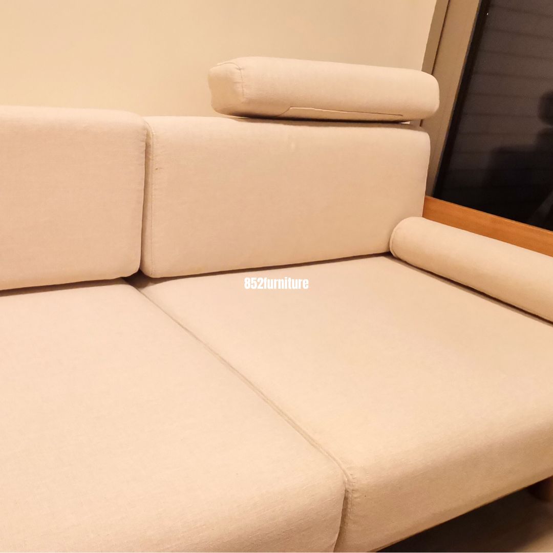 (包送貨安裝 | Delivery and Assembly Included) A263 日式木制布梳化(wooden fabric sofa)