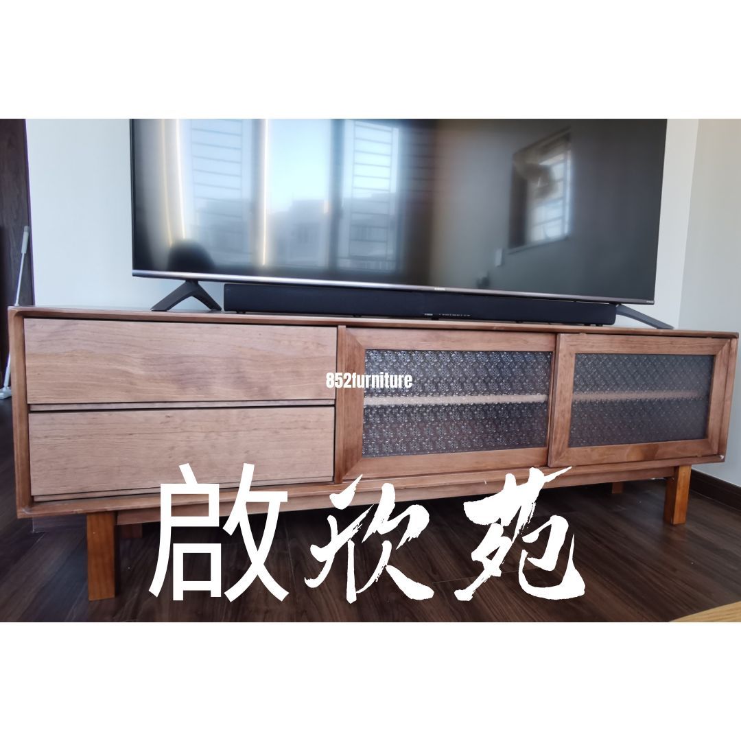 (包送貨安裝 | Delivery and Assembly Included) A137日式海棠玻璃電視櫃 (tv cabinet)