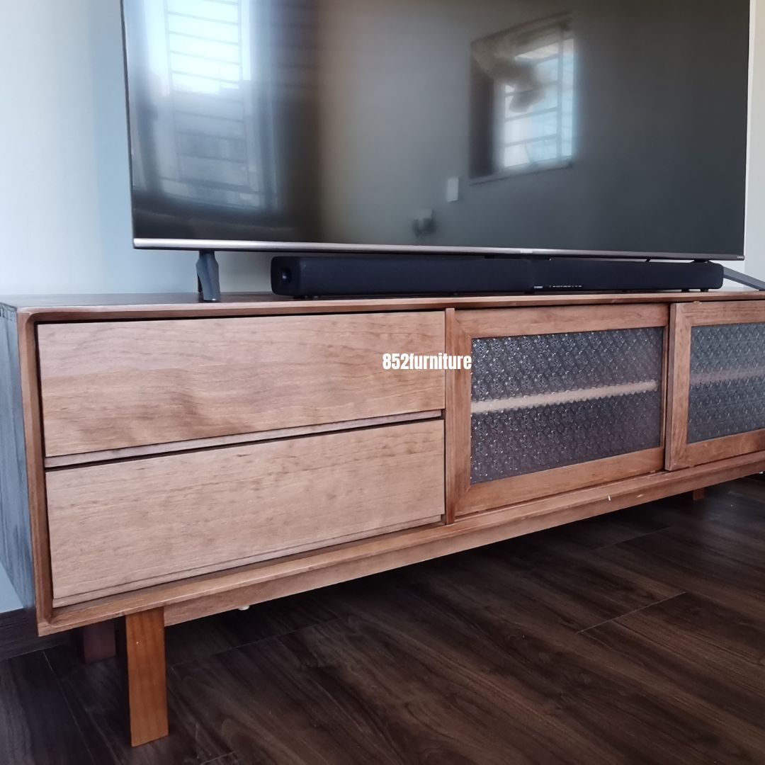 (包送貨安裝 | Delivery and Assembly Included) A137日式海棠玻璃電視櫃 (tv cabinet)